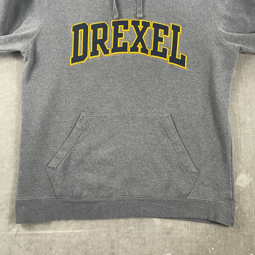 Drexel University Champion Mens Medium Gray Dragons Pullover Hoodie Sweatshirt - Picture 5 of 12